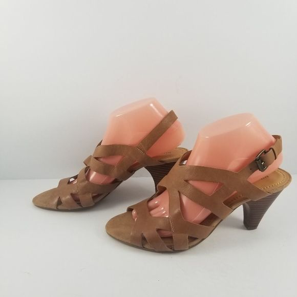 Nine West "Casely" Size 9 Tan Leather Gladiator Heel (S553) - Picture 3 of 7